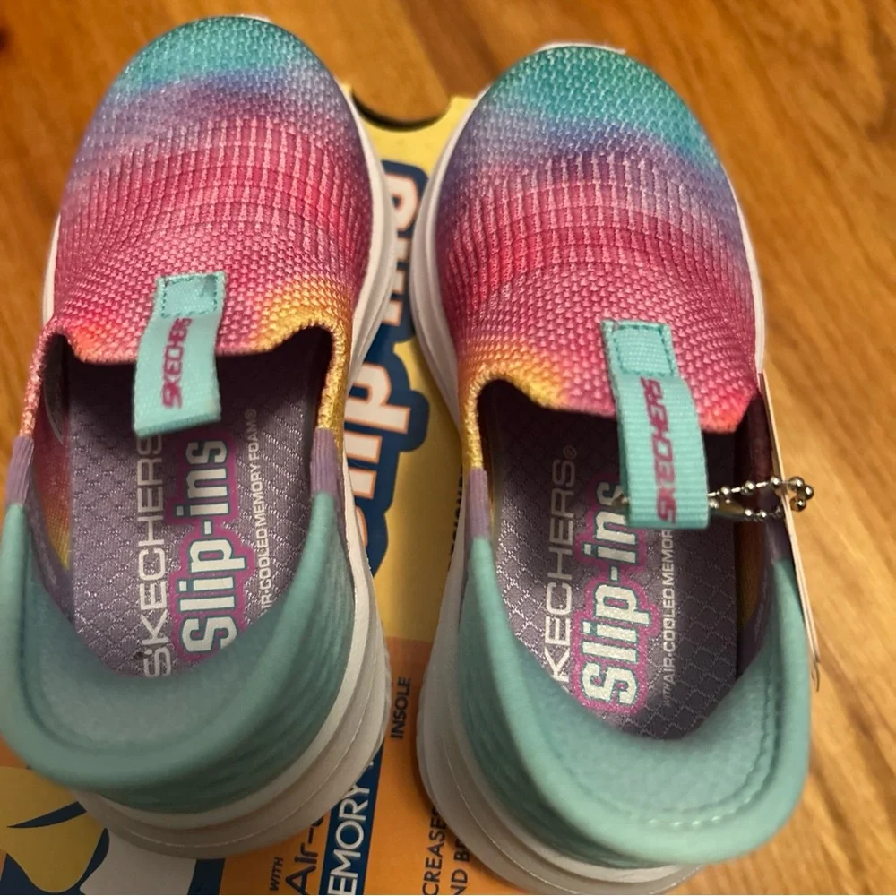 NEW Skechers Shoes Ultra Flex 3.0 Slip-Ins Hands Free Pastel Clouds SZ 5 Toddler